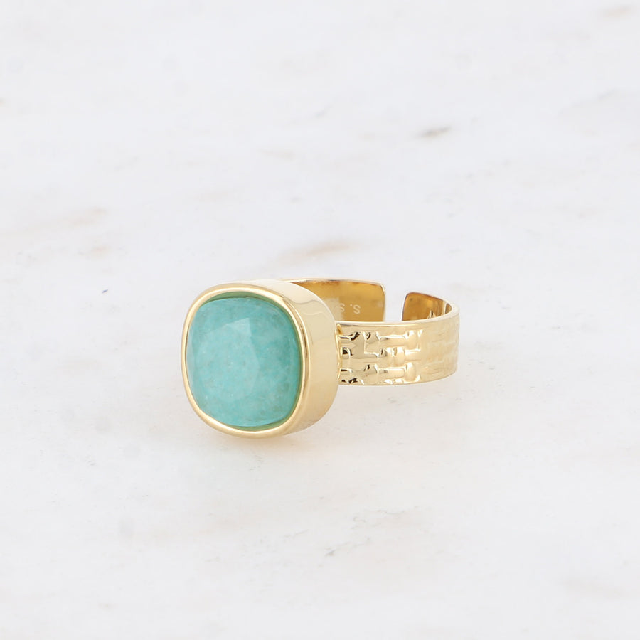 The Aurora Amazonite Healing Gemstone Ring Tarnish Free Gold