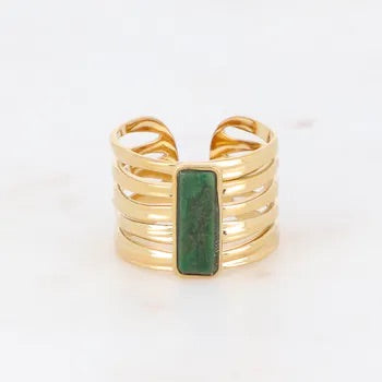 GREEN JASPER RING