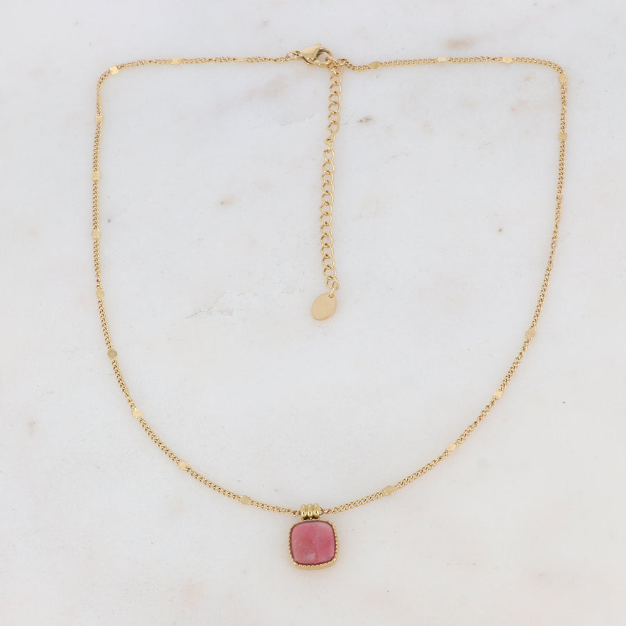 LIANA PINK RHODONITE WATERPROOF HEALING NECKLACE