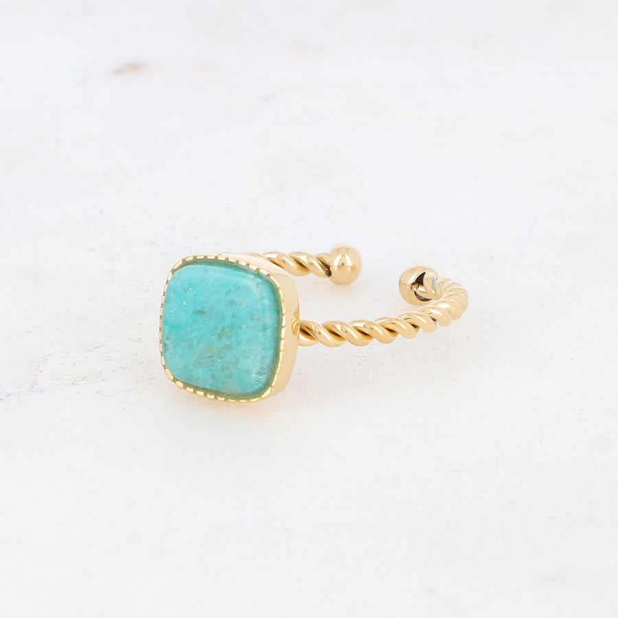 LIANA AMAZONITE WATERPROOF GOLD HEALING RING